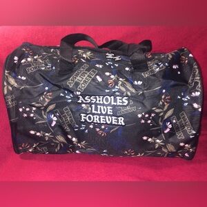ALF (Assholes Live Forever) Floral “Emotional Baggage” Duffel Bag